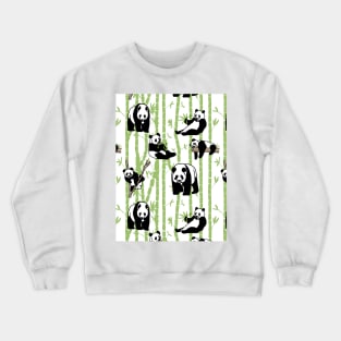 Giant Pandas in the bamboo forest on white background Crewneck Sweatshirt